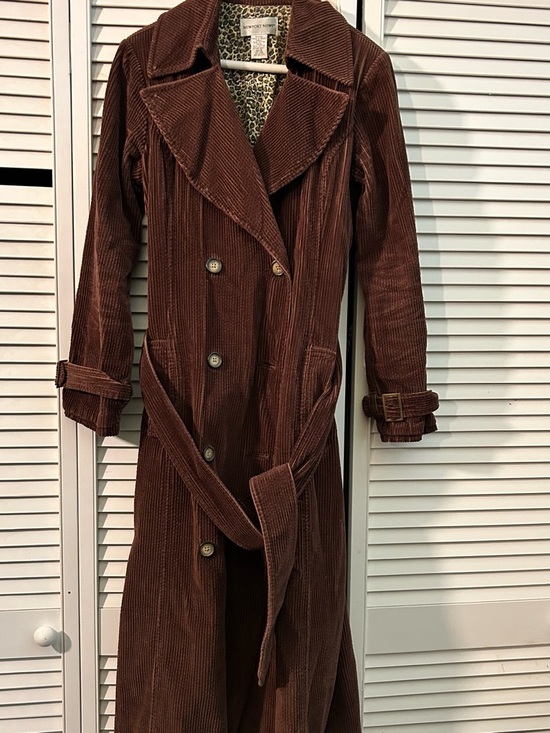 Newport News Jackets & Blazers - Newport News Brown Corduroy Double-Breasted Trench Coat